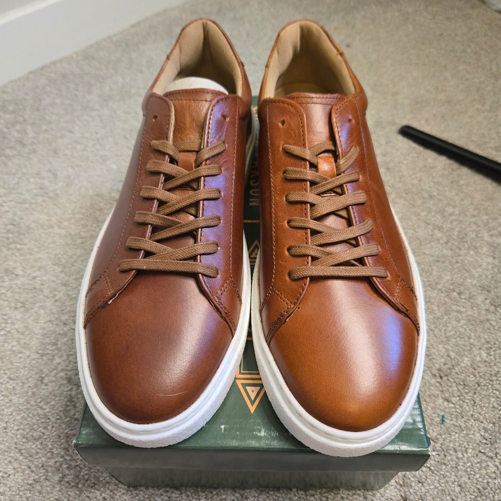 NEW Curt & Larson Center Cog Mens Brown Leather Sneakers Low Top Shoes Size 11 M
